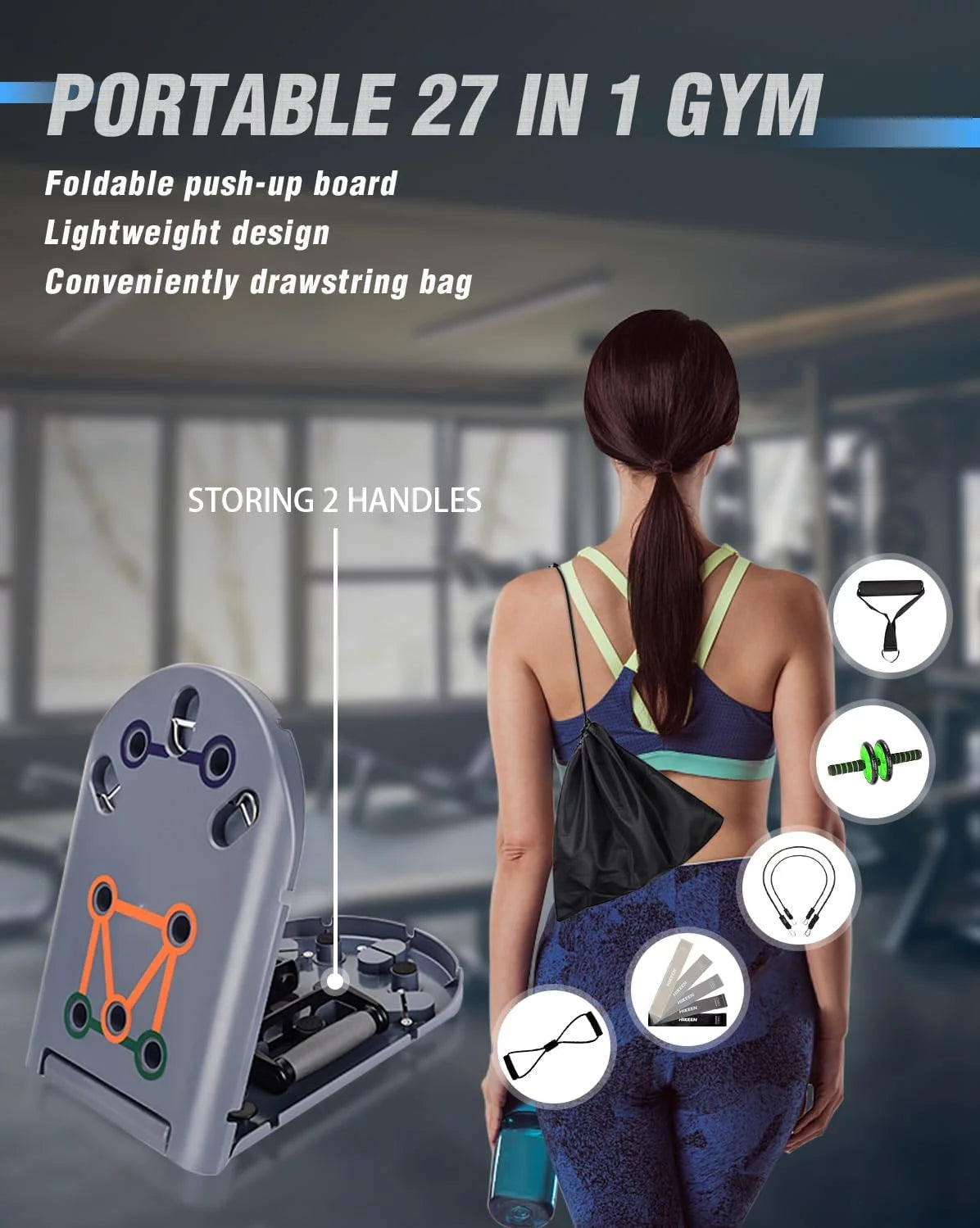 Ultimate 27-In-1 Portable Gym Set: Build Muscle Anywhere with Push-Up Board & Resistance Bands