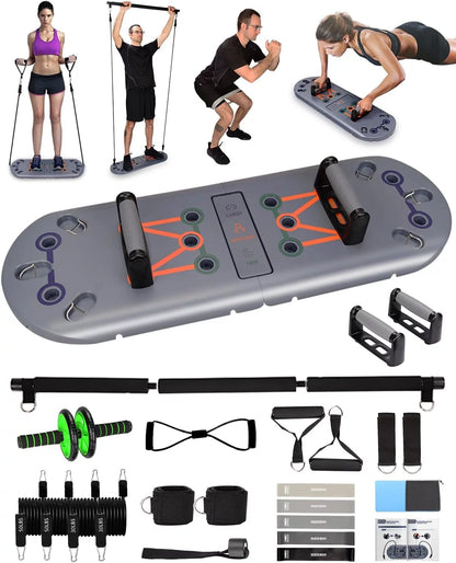 Ultimate 27-In-1 Portable Gym Set: Build Muscle Anywhere with Push-Up Board & Resistance Bands